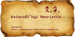 Kelecsényi Henrietta névjegykártya