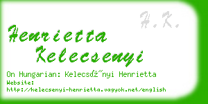 henrietta kelecsenyi business card